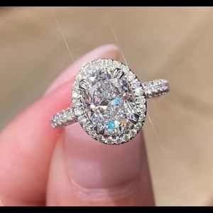 2.47 TCW Certified Moissanite Oval Solitaire ring